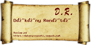 Dékány Renátó névjegykártya