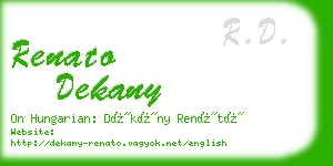 renato dekany business card